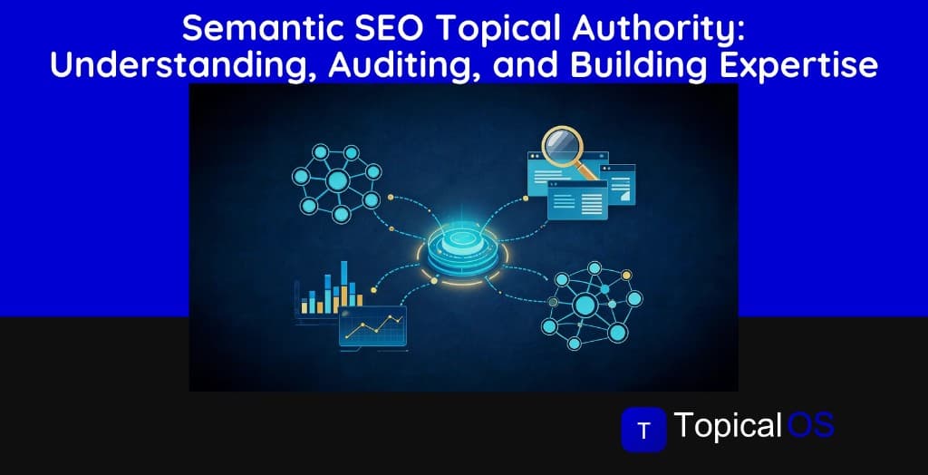Semantic SEO topical authority : understanding, auditing, and building expertise (Topical OS banner)